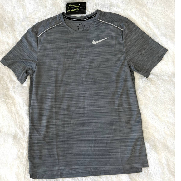 Nike Men's - Dry (Dri-Fit) Miler Short Sleeve Top Size M "CU0326-084" 02 - Picture 2 of 9
